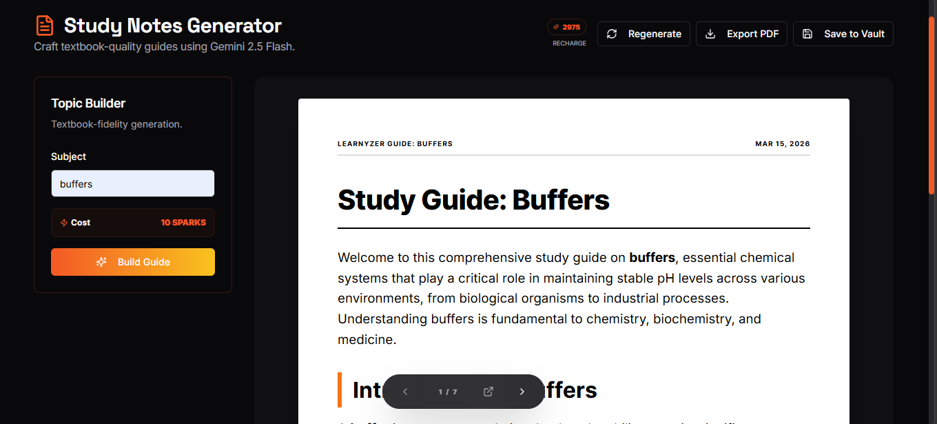 AI Generated Study Notes for Students